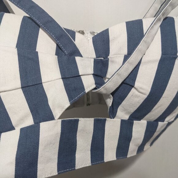 Striped Blue and White Women's Top - Picture 5 of 7